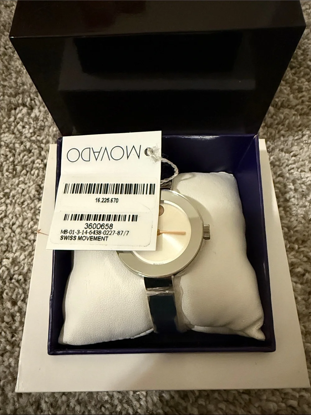 Movado Silver and Rose Gold Women's Bold Minimalist Watch